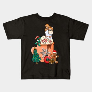 Cute and Lovely Animals with Christmas Vibes Kids T-Shirt